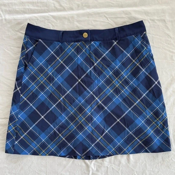 Lady Hagen Golf Skirt‎ Skort Blue Plaid Athletic - Picture 2 of 5
